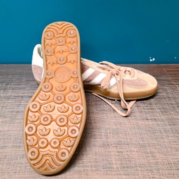 Adidas Gazelle Indoor Shoes Men's 10.5 Earth Strata / Cloud White / Magic Beige - Picture 3 of 4